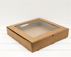 УЦЕНКА Коробка с окошком, 35х35х7 см, крафт