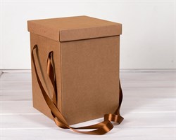 УЦЕНКА Коробка подарочная для цветов 23х23х32,5 см, с крышкой, крафт