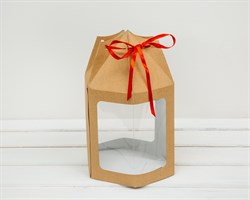 УЦЕНКА Картонный мешок для пряничного домика/кулича с окном, h=18 см, d=15,5 см