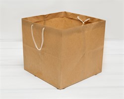 УЦЕНКА Крафт пакет бумажный, 29х29х27,5 см, с широким дном и ручками, коричневый