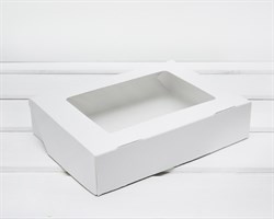 УЦЕНКА Коробка для выпечки и пирожных, 20х15х4,5 см, с прозрачным окошком, белая