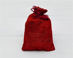 Мешочек подарочный из холщи, 9х13 см, красный, 1 шт.