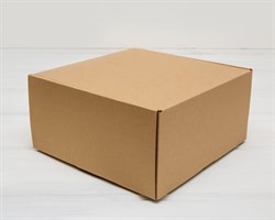 Коробка для посылок, 22х22х11 см, из плотного картона, крафт