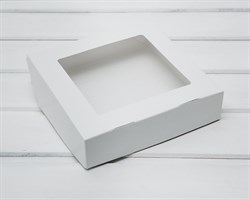 УЦЕНКА Коробка для выпечки и пирожных, 19,5х19,5х4,8 см, с прозрачным окошком, белая
