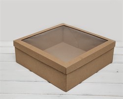 УЦЕНКА Коробка для венка с прозрачным окошком, 35х35х12 см, крафт