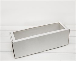 УЦЕНКА Коробка с окошком, 36х12х12 см, из плотного картона, белая
