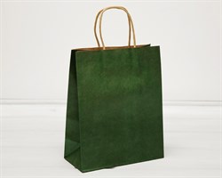 УЦЕНКА Пакет подарочный, 26х21х10 см, с кручеными ручками, зеленый