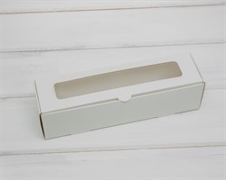 УЦЕНКА Коробка для макаронс на 6 шт, 19х5х5 см, с прозрачным окошком, белая