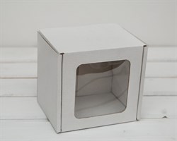 УЦЕНКА Коробка с окошком, 13х13х11 см, из плотного картона, белая