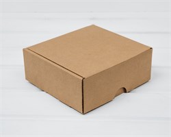 Коробка для посылок, 15х15х6 см, из плотного картона, крафт