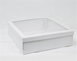Коробка для венка самосборная, с прозрачным окошком, 40х40х12 см, белая