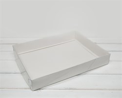 УЦЕНКА Коробка с прозрачной крышкой Классика, 30х20х4,5 см, белая