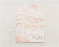 Бирка картонная, «For you», 7х5 см, мрамор