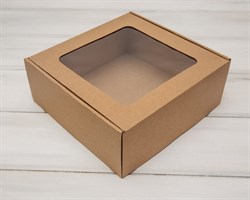 Коробка картонная с окошком, 25х25х10 см, крафт, 5 шт.