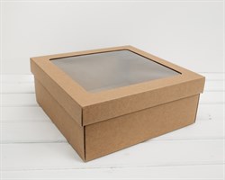 Коробка подарочная с окошком, 30х30х12 см, крышка-дно, крафт, 5 шт