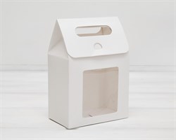 Коробка-пакет с окошком, 13,5х8х12,5 см, с прозрачным окошком, белая