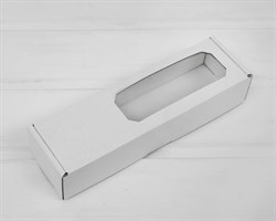 Коробка с окошком сбоку, 21х6х4 см, белая