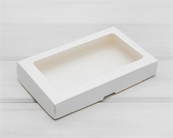 Коробка для выпечки и пирожных, 25х15х4 см, с прозрачным окошком, белая