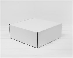 Коробка для посылок, 25х25х10 см, из плотного картона, белая (белая снаружи, крафт внутри)
