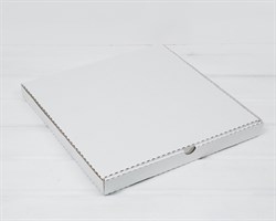 Коробка для пирога, 33х33х3 см из плотного картона, белая