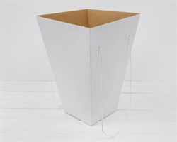 Коробка для цветов трапециевидная, низ 16 см, верх 30 см, высота 42 см, БЕЗ КРЫШКИ, белая