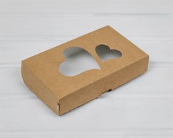 Подарочная коробка «Сердца» для выпечки и пирожных, 20х12х4 см, крафт