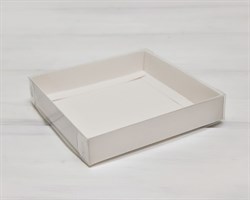 УЦЕНКА Коробка с прозрачной крышкой Классика, 16х16х3 см, белая