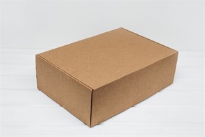 Коробка для посылок, 37х26х12 см, из плотного картона, крафт