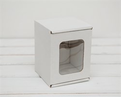 УЦЕНКА Коробка с окошком, 10х10х12 см, из плотного картона, белая