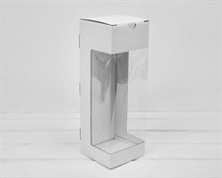 Коробка для бутылки, с круговым окном, 11х11х32 см, белая