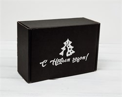 Подарочная коробка «Новогодние пожелания», 21х15х9 см, чёрная