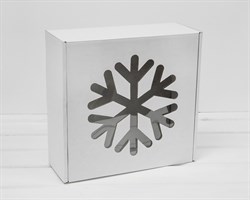 Подарочная новогодняя коробка с окошком «Снежинка», 25х25х10 см, белая