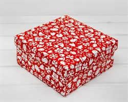 Подарочная плотная коробка «Новогодний узор», 20х20х9 см, крышка-дно
