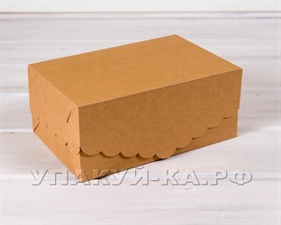 Коробка для капкейков/маффинов на 6 шт, с кружевом, 25х17х11 см, крафт