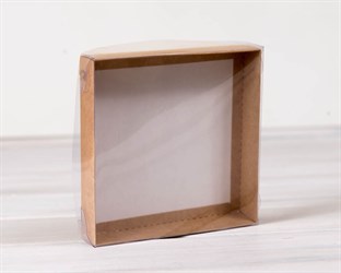 Коробка с прозрачной крышкой Классика, 15,5х15,5х3 см, двусторонняя