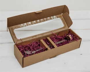Коробка для Вкусной ложки, 25х7,5х5 см, с прозрачным окошком, крафт