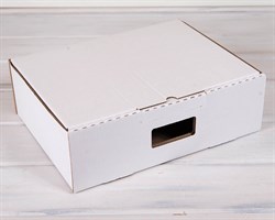 Коробка картонная с ручкой (эконом) 38х29х12 см, белая