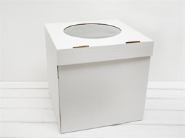 Коробка для торта, 31х31х31 см, с прозрачным окошком, белая