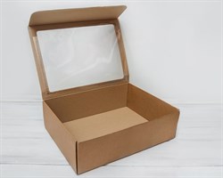 УЦЕНКА Коробка с прозрачным окошком 40х30х12, крафт