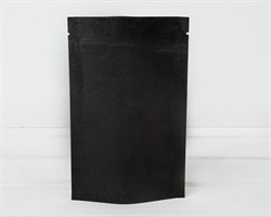 Пакет Дой-пак с zip-lock бумажный, 18,5х12х3,5 см, черный