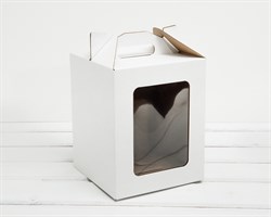 УЦЕНКА Коробка с окошком и ручкой, 16х16х20 см, белая