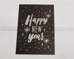 Открытка «Happy New Year», чёрная, 10х15 см, 1 шт.