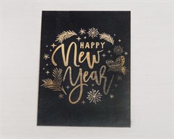 Открытка «Happy New Year», чёрная, 8х6 см, 1 шт.