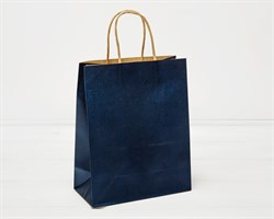 Пакет подарочный, 26х21х10 см, с кручеными ручками, синий