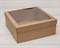 УЦЕНКА Коробка для венка с прозрачным окошком, 30х30х12 см, крафт - фото 11436