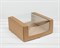 УЦЕНКА Коробка из плотного картона, 24х24х11 см, с круговым окном, крафт - фото 12345