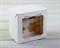 Коробка для 4 капкейков/маффинов, 17х17х11 см, с прозрачным окошком и узором, белая - фото 4731