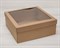 Коробка для венка с прозрачным окошком, 30х30х12 см, крафт - фото 5532