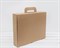 Коробка чемоданчик с ручкой, 33х28х7 см, крафт - фото 5843