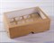 Коробка для капкейков/маффинов на 12 шт, с прозрачным окошком, 33х25х10 см, крафт - фото 7422